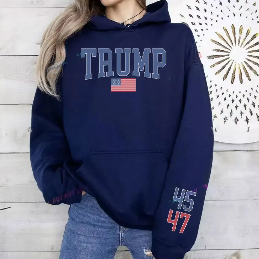 Donald Trump Sweatshirt - 45 47 O-neck Train Hoodie