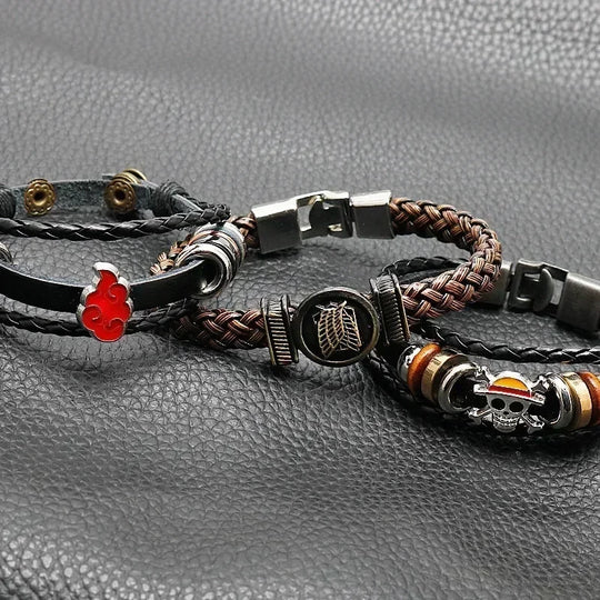 One Piece/Naruto/Attack on Titan Leather Bracelet