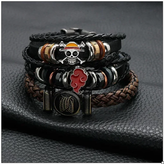 One Piece/Naruto/Attack on Titan Leather Bracelet