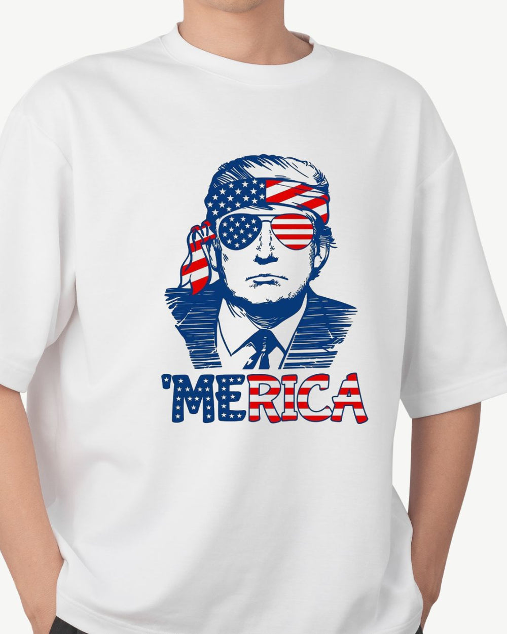 Donald Trump T-shirt - MERICA TRUMP Happy 4th Of July Trump American Flag