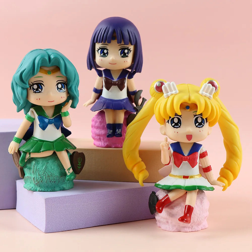 Sailor Moon 6pc Action Figure Set / Anime Figure Set