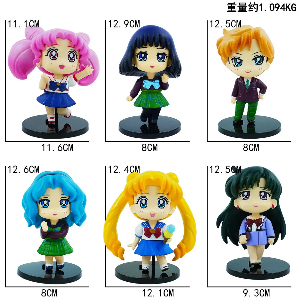 Sailor Moon 6pc Action Figure Set / Anime Figure Set