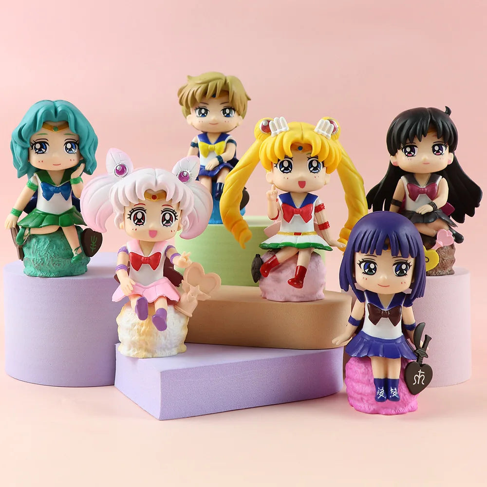 Sailor Moon 6pc Action Figure Set / Anime Figure Set