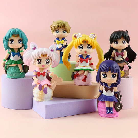 Sailor Moon 6pc Action Figure Set / Anime Figure Set