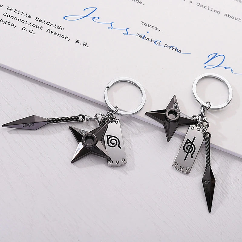 Naruto Shippuden Konoha Kunai Shuriken Keychains