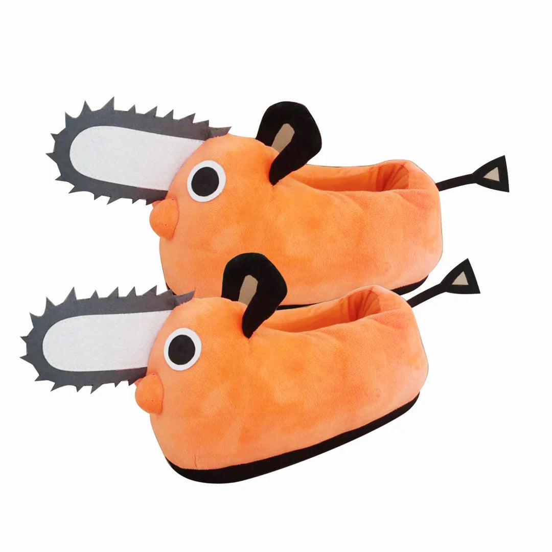 Chainsaw Man Pochita Plush Slippers at TheGroovyGaijin