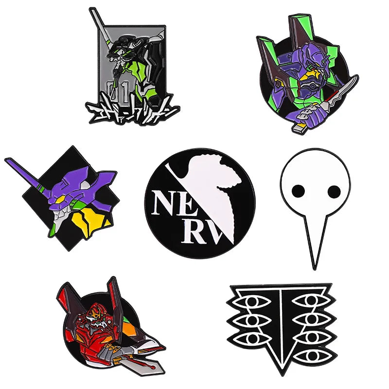 Neon Genesis Evangelion EVA 01 02  Enamel Pins