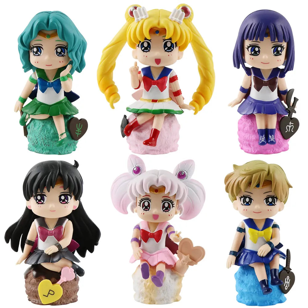 Sailor Moon 6pc Action Figure Set / Anime Figure Set