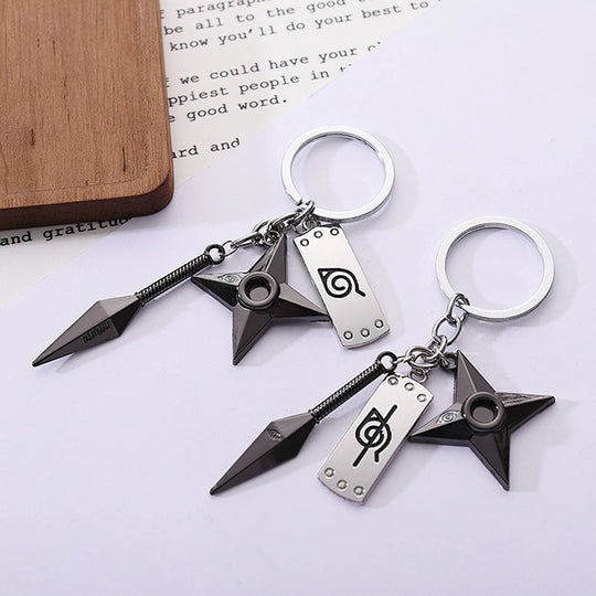 Naruto Shippuden Konoha Kunai Shuriken Keychains