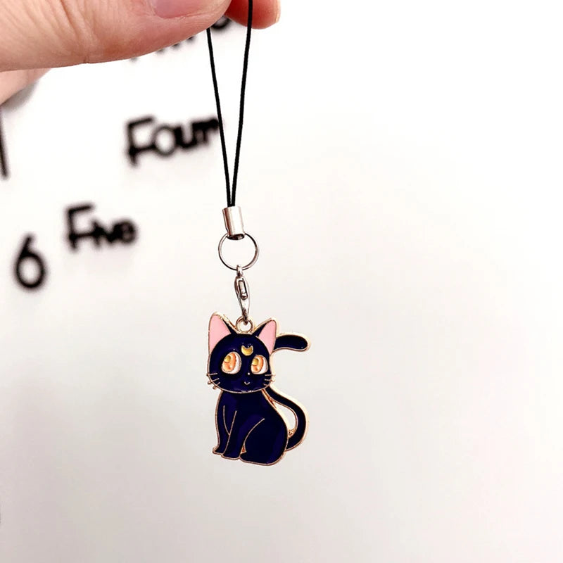 Sailor Moon Luna and Artemis Cat Kawaii Key Chain / Charm