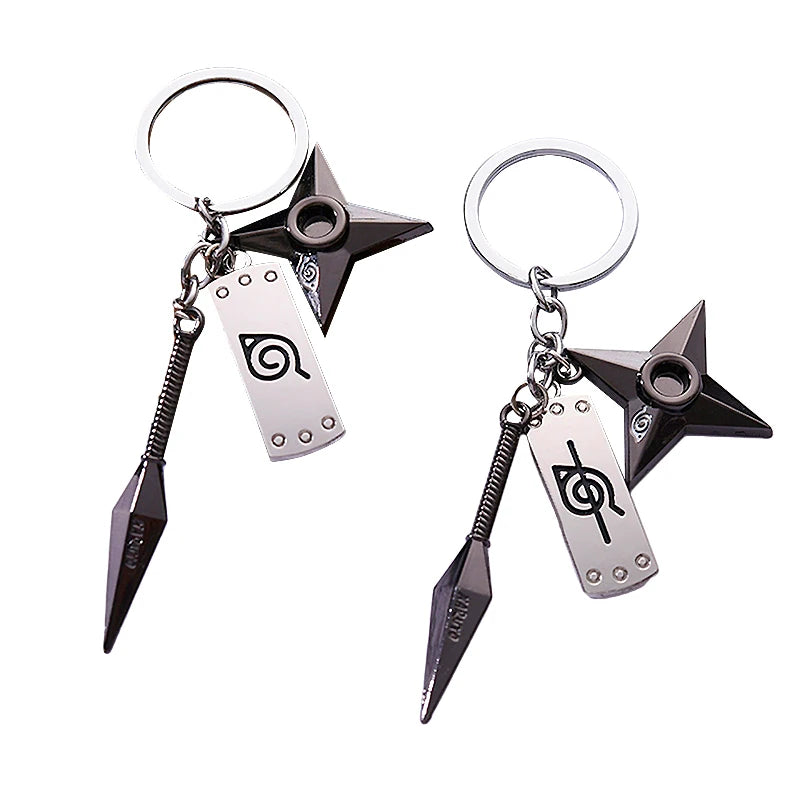 Naruto Shippuden Konoha Kunai Shuriken Keychains