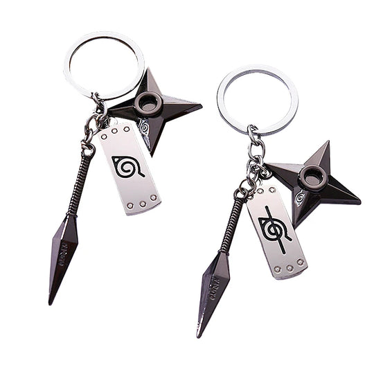 Naruto Shippuden Konoha Kunai Shuriken Keychains