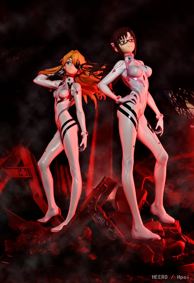 Neon Genesis Evangelion 9.8" Anime Kawaii Asuka & Makinami Figures