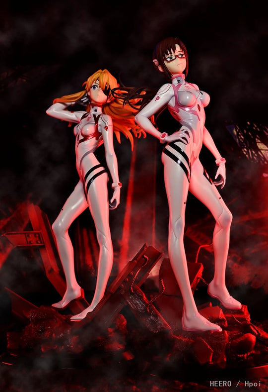 Neon Genesis Evangelion 9.8" Anime Kawaii Asuka & Makinami Figures