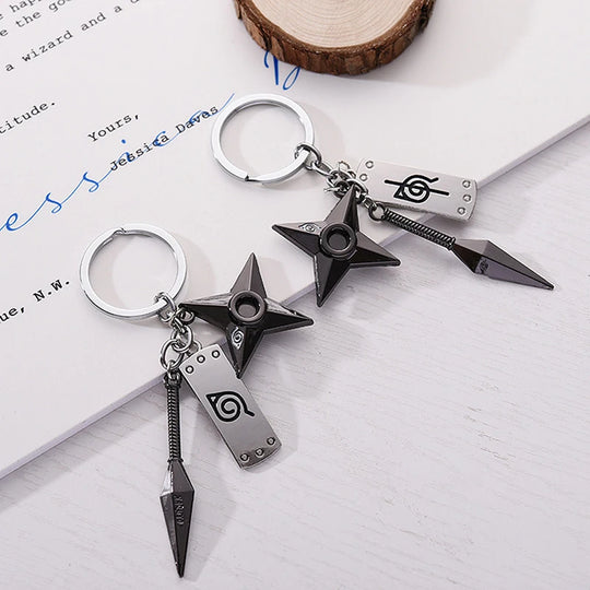 Naruto Shippuden Konoha Kunai Shuriken Keychains