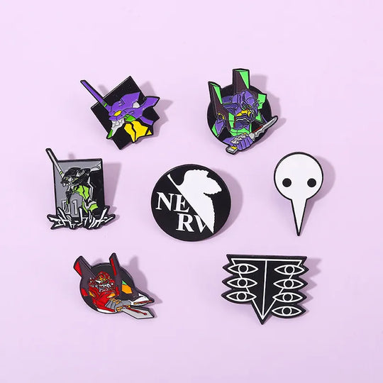 Neon Genesis Evangelion EVA 01 02  Enamel Pins