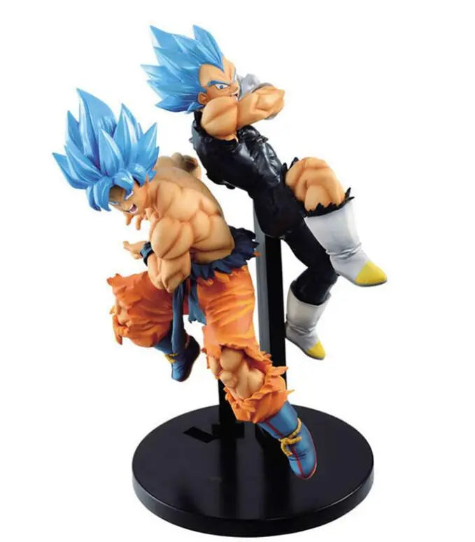 Dragon Ball Z Super Saiyan God Blue Goku & Vegeta Anime Figures 8" at TheGroovyGaijin