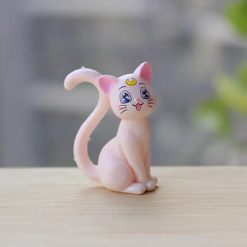 Sailor Moon Luna and Artemis Cat Kawaii Anime Figures